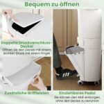 Virtuvinė šiukšliadėžė su 3 skyriais ir rūšiavimo sistema (Balta) – Paveikslėlis 4