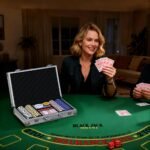 Visas pokerio rinkinys su nešiojamu lagaminu