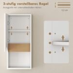 Vonios sieninė spintelė su švelnaus uždarymo durelėmis ir atvira niša – Paveikslėlis 6