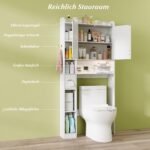 WC spintelė su reguliuojamu aukščiu ir LED apšvietimu (Balta) – Paveikslėlis 3
