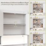 WC spintelė su reguliuojamu aukščiu ir LED apšvietimu (Balta) – Paveikslėlis 4