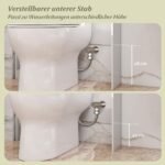 WC spintelė su reguliuojamu aukščiu ir LED apšvietimu (Balta) – Paveikslėlis 5