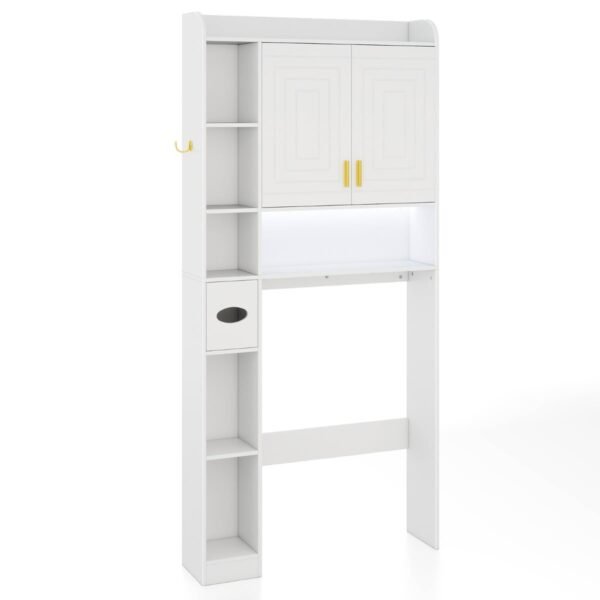 WC spintelė su reguliuojamu aukščiu ir LED apšvietimu (Balta)