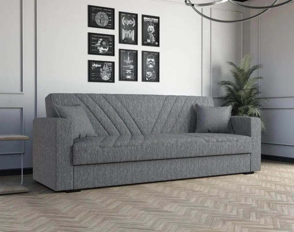 dvipuse-miegamoji-sofa-lova-su-daiktadeze-tamsiai-pilka Dvipusė miegamoji sofa-lova su daiktadėže (Tamsiai pilka) – Paveikslėlis 1