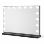 Holivudo makiažo veidrodis su reguliuojamu apšvietimu ir jutikliniu valdymu (Sidabrinė)