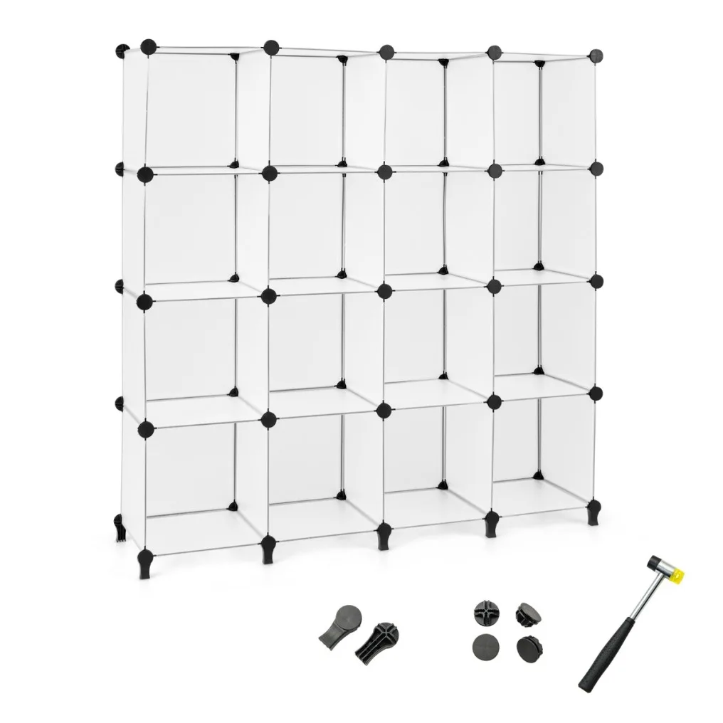 moduline-kubeliu-lentyna-16-skyriu-125-x-31-x-129-cm-permatoma Modulinė kubelių lentyna 16 skyrių 125 x 31 x 129 cm (Permatoma)