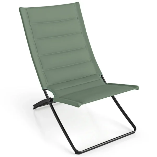 Sulankstomas paplūdimio kėdžių komplektas su paminkštintais atlošais ir sėdynėmis 2 vnt. (Žalia)