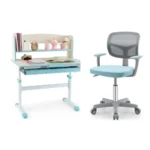 Vaikiškas reguliuojamo aukščio rašomasis stalas su ergonomiška kėde (Mėlyna)