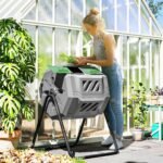 160 L sukamasis komposto konteineris su dviem skyriais
