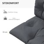2 dalių sodo baldų pagalvėlių komplektas, atsparus oro sąlygoms ir dygsniuotas sagomis