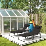 2 vnt. sulankstomų sodo gultų rinkinys su 5 padėčių reguliuojamais atlošais ir šoninėmis kišenėmis – Paveikslėlis 8