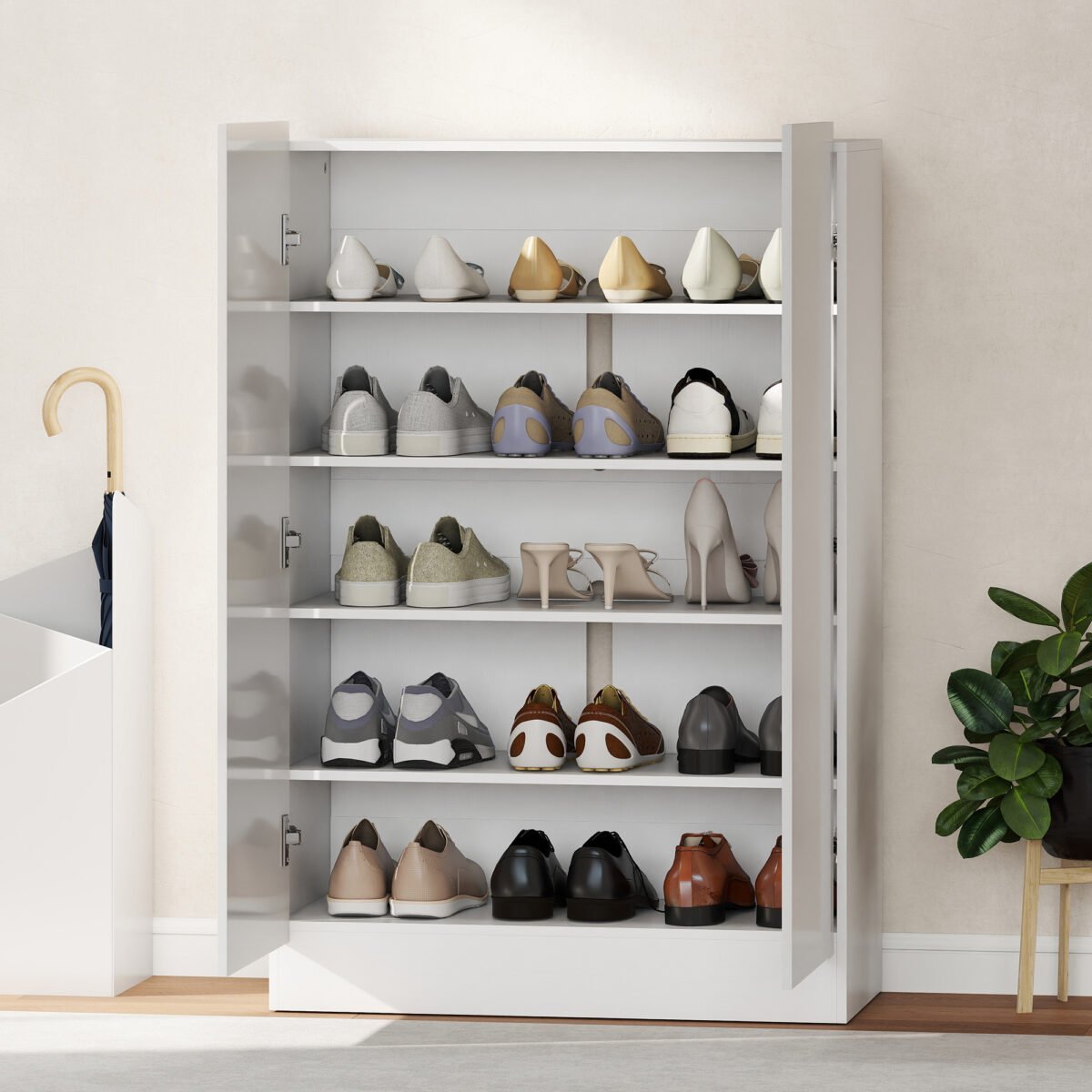 20 porų talpos batų spintelė su reguliuojamomis lentynomis – Paveikslėlis 8