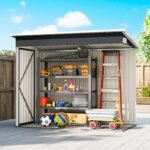 2,68 m² metalinis sodo sandėliukas su 3 durimis rakinamas