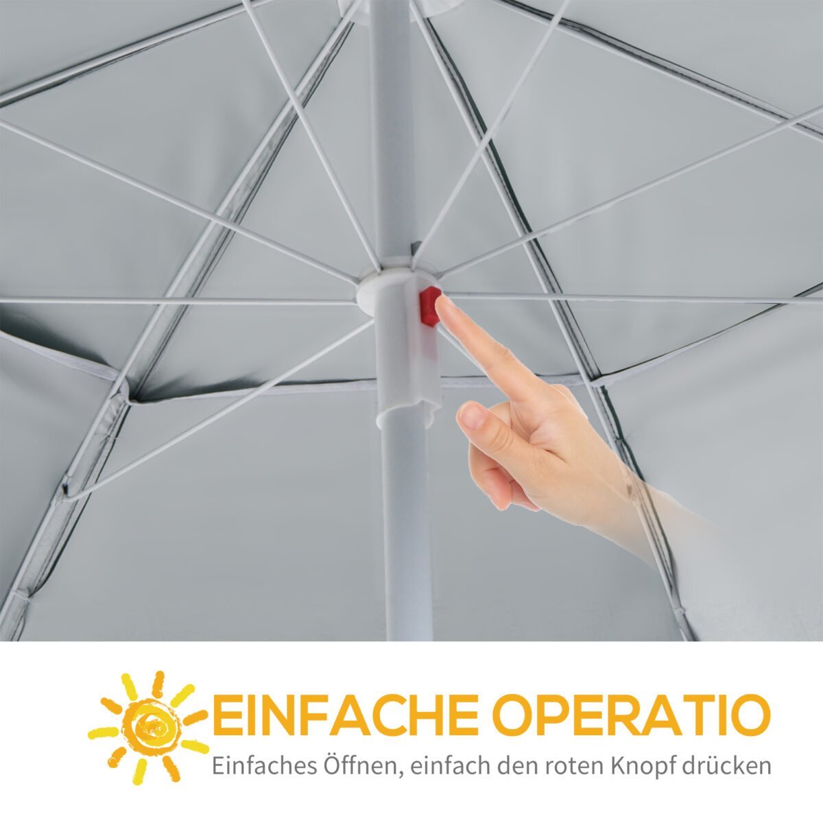 2in1 Paplūdimio skėtis su šoninėmis sienelėmis ir UPF 50+ apsauga – Paveikslėlis 4