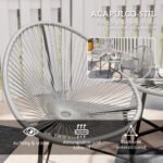 3 dalių Akapulko stiliaus balkono baldų komplektas – PE ratano krėslai ir stalas su stikliniu stalviršiu – Paveikslėlis 5