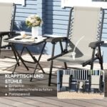 3 dalių sulankstomas bistro komplektas su puodelių laikikliais