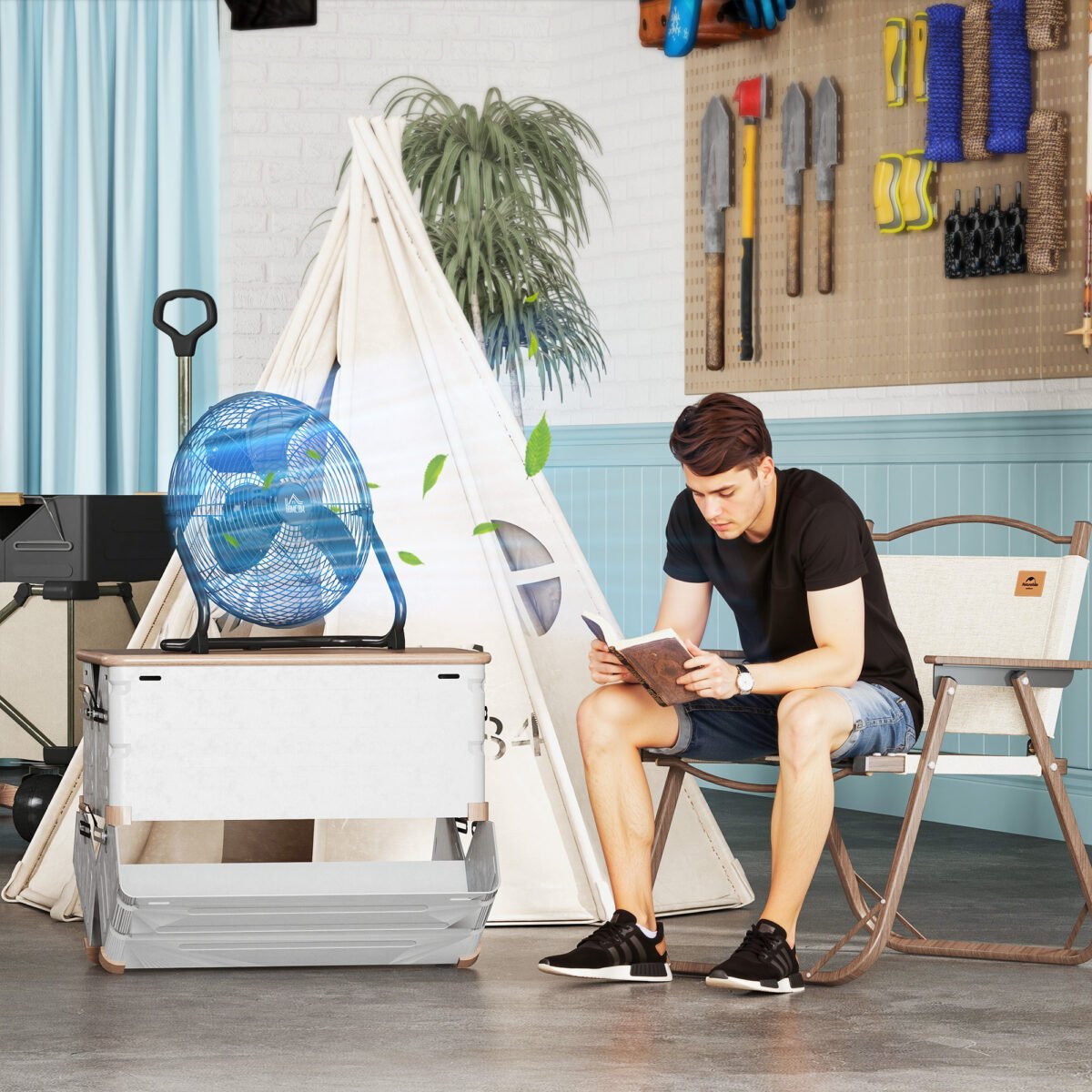 Galingas stalinis ventiliatorius su 3 greičiais ir reguliuojamu pasvirimu – Paveikslėlis 7