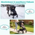 Sulankstomas vežimėlis su apverčiama sėdyne ir gulima funkcija 3-in-1 (Juoda) – Paveikslėlis 3