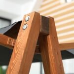 Trivietės sodo supynės su lovos funkcija ir reguliuojamu stogeliu