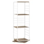 360° Besisukantis Knygų Bokštas su 4 Lentynomis ir Metaliniu Rėmu (Natūrali)