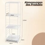 Besisukanti 4 aukštų knygų lentyna su metaliniu rėmu (Balta) – Paveikslėlis 2