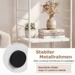 Besisukanti 4 aukštų knygų lentyna su metaliniu rėmu (Balta) – Paveikslėlis 5