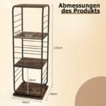 Besisukanti knygų lentyna su metaliniu rėmu (Rustikali ruda) – Paveikslėlis 2