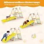 Montessori medinė laipiojimo konstrukcija su kūdikio sūpynėmis 4-in-1 (Daugiaspalvė)