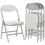 4 paminkštintos sulankstomos kėdės su kordiniu apmušalu