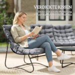 4 vietų lauko baldų komplektas su storomis pagalvėmis ir plieniniu rėmu – Paveikslėlis 4