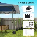 4x4 m Akimirksniu išskleidžiamas paviljonas su UV 50+ apsauga ir atsparus vandeniui – Paveikslėlis 6