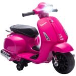 6V elektrinis vaikiškas motociklas Vespa su atraminiais ratukais