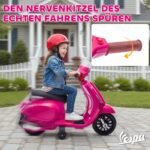 6V elektrinis vaikiškas motociklas Vespa su atraminiais ratukais – Paveikslėlis 5