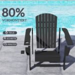 Adirondack medžio masyvo kėdė su puodelio laikikliu – Paveikslėlis 5