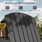 Adirondack medžio masyvo kėdė su puodelio laikikliu – Paveikslėlis 6
