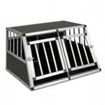 Aliumininė kelioninė šunų transportavimo dėžė su išimama pertvara (Sidabrinė)