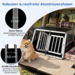 Aliumininė kelioninė šunų transportavimo dėžė su išimama pertvara (Sidabrinė) – Paveikslėlis 5