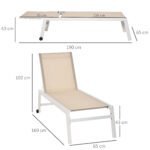 Aliuminio sodo gultas su 5 pakopų reguliuojamu atlošu – Paveikslėlis 3