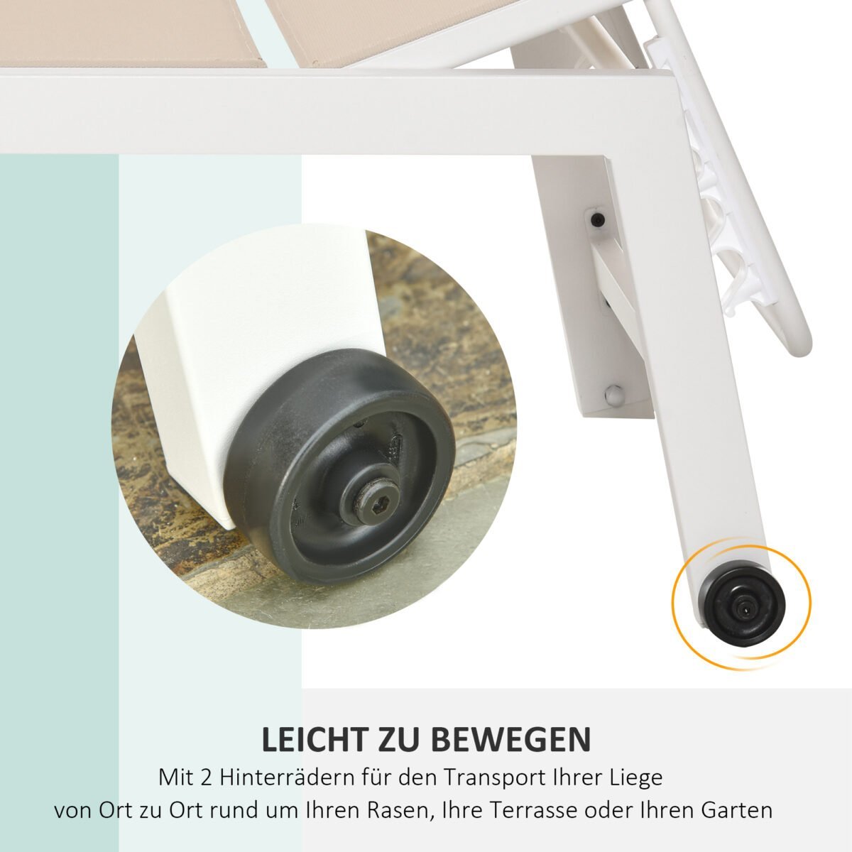 Aliuminio sodo gultas su 5 pakopų reguliuojamu atlošu – Paveikslėlis 5