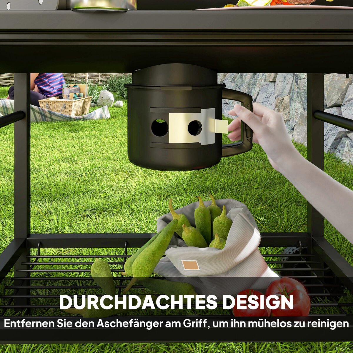 Anglinis grilis-rūkykla su integruotu termometru – Paveikslėlis 8