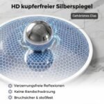 Apvalus LED vonios veidrodis su reguliuojamu apšvietimu ir apsauga nuo rasojimo (Sidabrinė) – Paveikslėlis 3