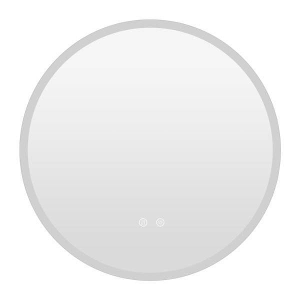 Apvalus LED vonios veidrodis su reguliuojamu apšvietimu ir apsauga nuo rasojimo (Sidabrinė)