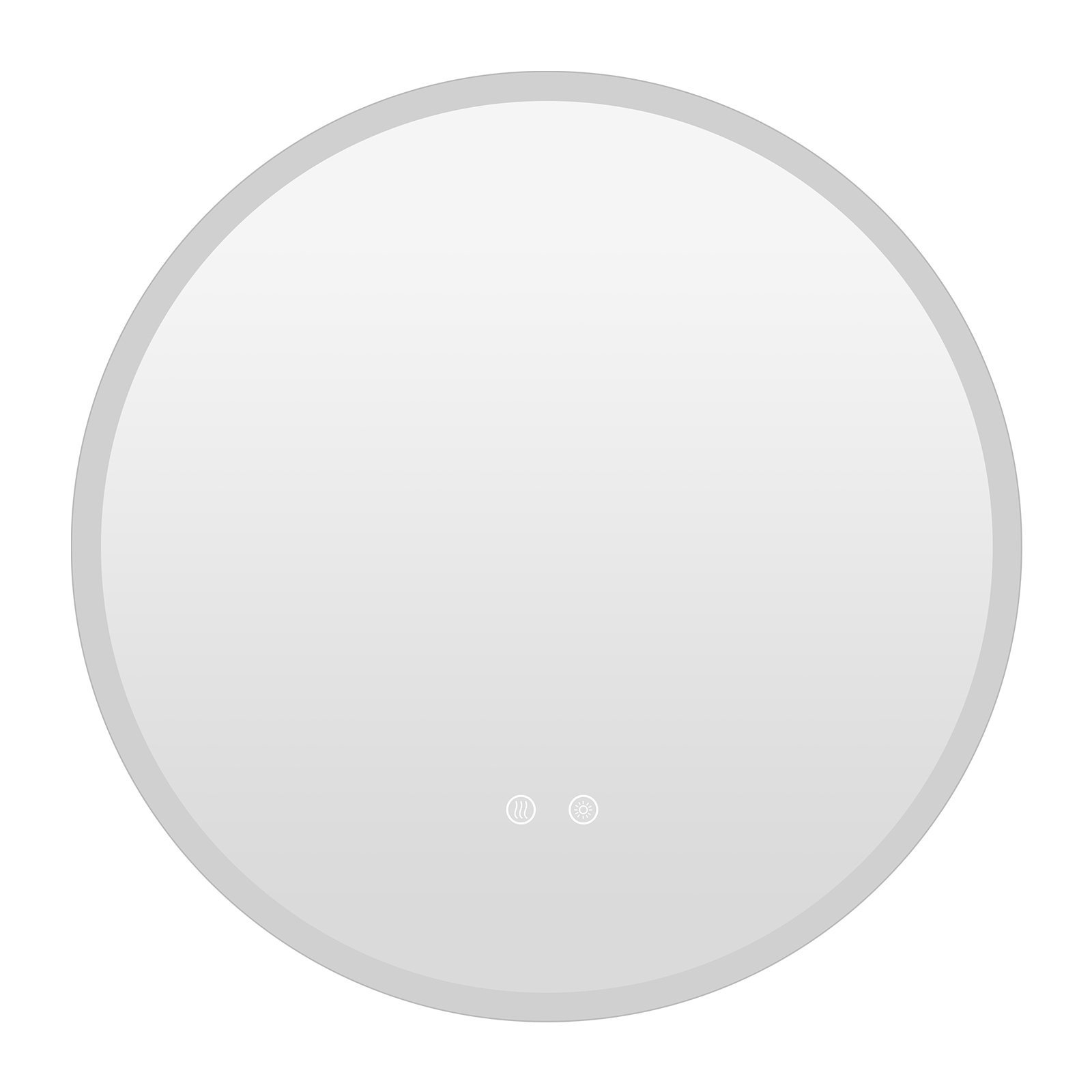 Apvalus LED vonios veidrodis su reguliuojamu apšvietimu ir apsauga nuo rasojimo (Sidabrinė)