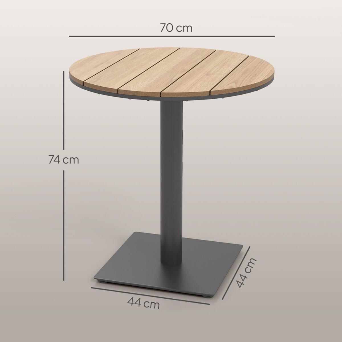 Apvalus lauko staliukas su lentjuostėmis 70 cm skersmens – Paveikslėlis 3