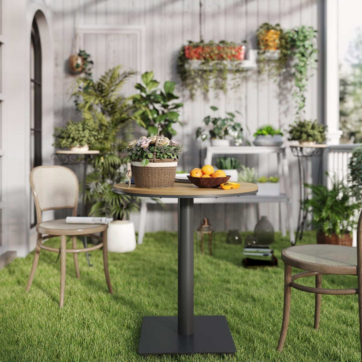 Apvalus lauko staliukas su lentjuostėmis 70 cm skersmens – Paveikslėlis 8