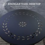 Apvalus plieninis lauko staliukas su gėlių raštu – Paveikslėlis 4