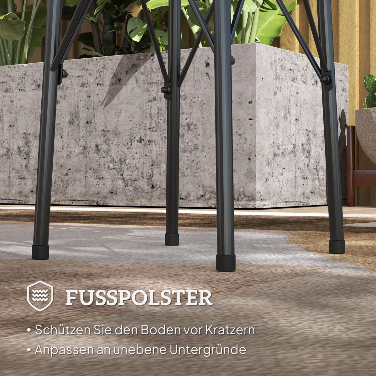 Apvalus plieninis lauko staliukas su gėlių raštu – Paveikslėlis 6