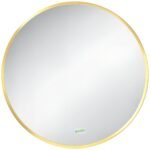 Apvalus sieninis veidrodis su aliuminio rėmu Ø50 cm