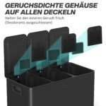 Atliekų rūšiavimo šiukšliadėžė su 3 x 15 L skyriais ir kvapų kontrolės sistema – Paveikslėlis 5