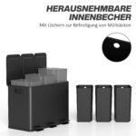 Atliekų rūšiavimo šiukšliadėžė su 3 x 15 L skyriais ir kvapų kontrolės sistema – Paveikslėlis 7